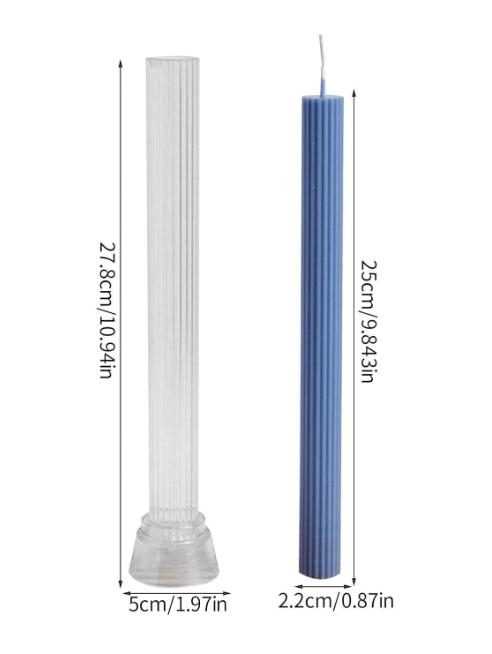 Rillet plastikform til stagelys